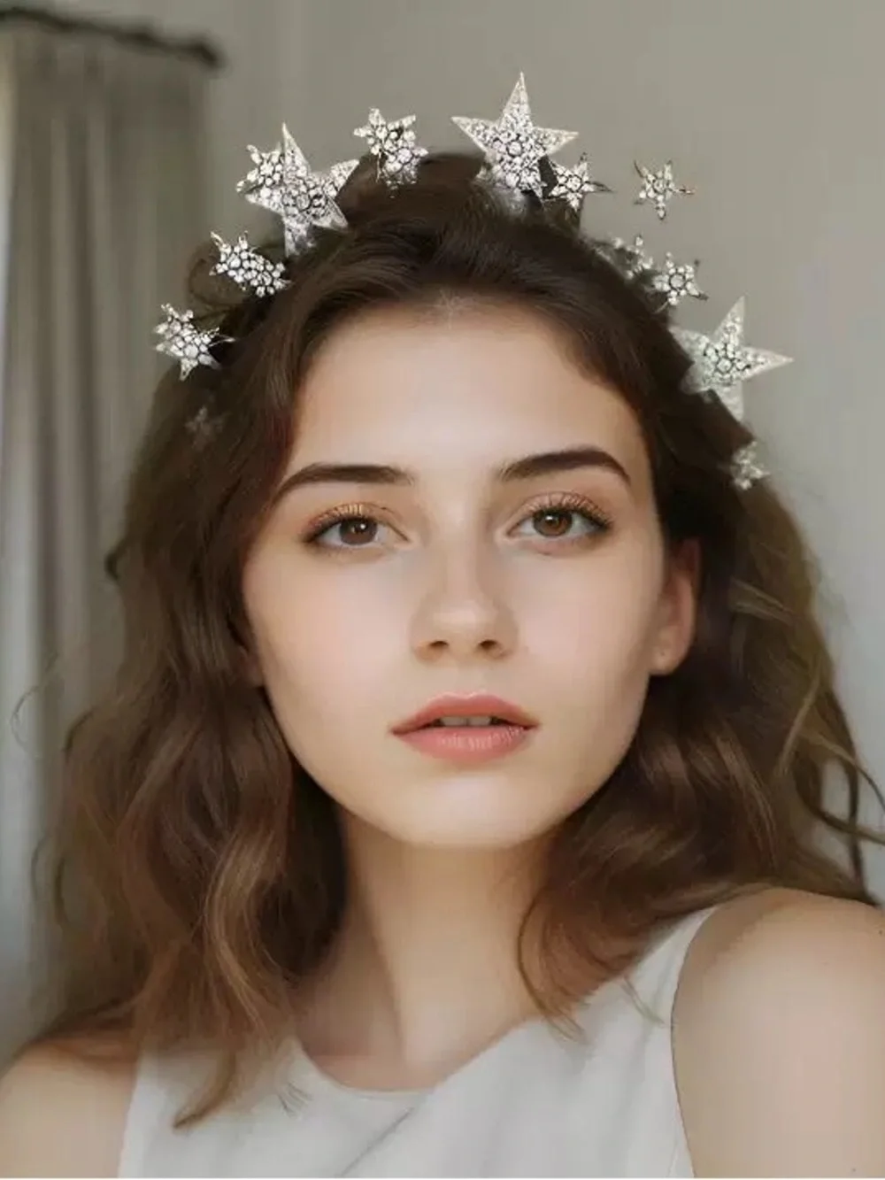 Silver Star Rhinestone Headband - Sparkling Hair Accessory